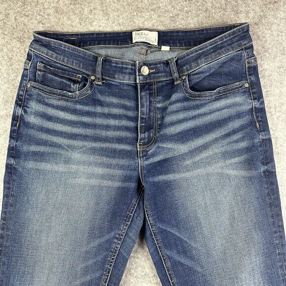 BKE Denim Jeans Women 32L Dark Wash Payton Bootcut Western Boho Mid Rise Stretch - Picture 2 of 15
